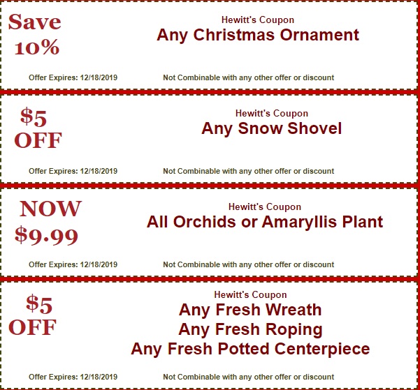 Newsletter Coupons Hewitts Garden Centers
